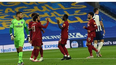 محمد صلاح يسجل في تقدم ليفربول على برايتون 1/2 بالشوط الأول