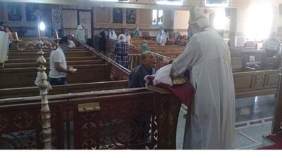 إيبارشية السويس تحتفل بأول قداس في زمن الكورونا