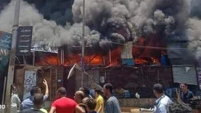 مباحث القاهرة تستمع لأقوال شهود العيان وأصحاب محلات حريق سوق حلوان