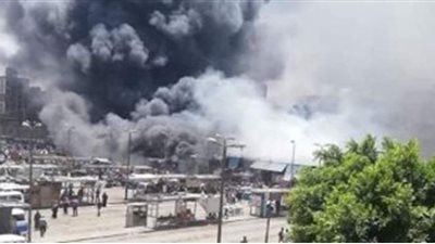 مصدر : ماس كهربائي وراء حريق محلات سوق حلوان