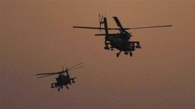 3 مروحيات تابعة للجيش تمشط طريق النصر