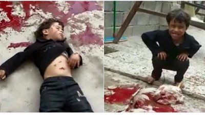 بالصور.. «داعش» يستخدم دماء الدجاج لفبركة صور قتل الأطفال