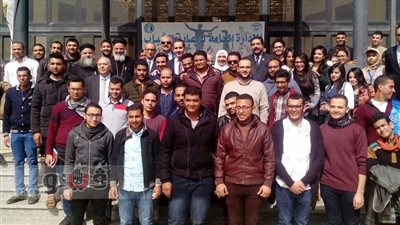 بالصور.. جامعة قناة السويس تستقبل 105 طلاب من العريش