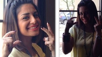 منة فضالي تحتفل بفوز السيسي داخل كواليس 