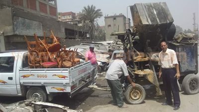 بالصور.. حملة لرفع الإشغالات بحي عين شمس