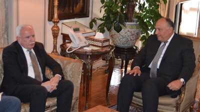 وزير الخارجية يناقش مع نظيره الفلسطيني مقترحات تفعيل عملية السلام