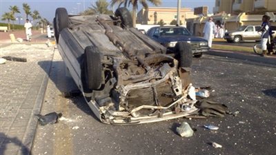 إصابة شخصين في انقلاب سيارة ملاكى بطريق الأحياء بالغردقة