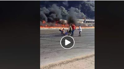 إنقاذ مواطن من قلب الجحيم في حريق خط مازوت الاسماعيلية الصحراوي |  فيديو
