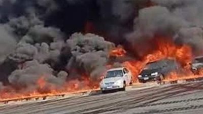 البترول تكشف اسباب حريق خط أنابيب بترول على طريق القاهرة الإسماعيلية