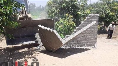 إزالة التعديات عن  100 متر بأراضي أبوصوير الزراعية