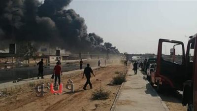 فريق أمنى مكبر يحقق في حادث حريق إسماعيلية الصحراوي
