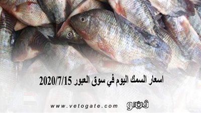 اسعار السمك اليوم في سوق العبور 2020/7/15