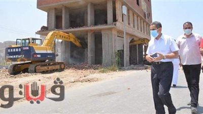 إزالة لسطح الأرض لـ 2 عقار مخالف  بكورنيش كفر حجازي المحلة