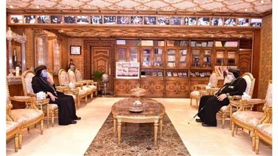 ‎البابا تواضروس يستقبل أسقف أبانوب والفتح بالمقر البابوي