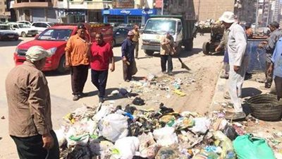 رفع 450 طن  مخلفات فى  حملة مكبرة  بالمنصورة