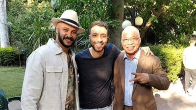 خالد الصاوى والفيشاوى فى كواليس تصوير 