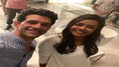 أسماء أبو زيد مع أحمد مجدي من كواليس مسلسل 