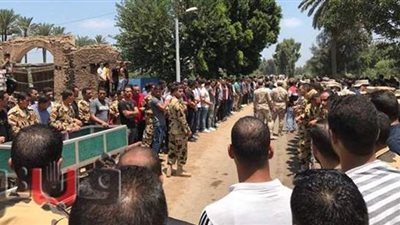 تشييع جثمان الشهيد مجند كمال ضبش ابن قرية كفر ديما بالغربية | صور