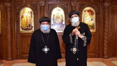 البابا تواضروس يستقبل أسقف الإسماعيلية بالمقر البابوي