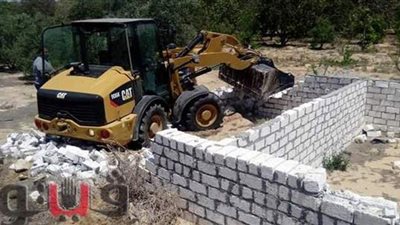 إزالة التعديات عن مساحة 25 فدانا بالقنطرة شرق بالإسماعيلية