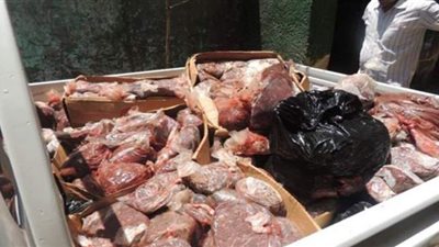 ضبط 650 كيلو لحوم مذبوحة خارج المجازر وفاسدة بالجيزة