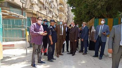 محافظ القاهرة يتفقد عقار الزمالك المائل.. وتضرر لسفارة البحرين
