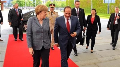 «ميركل» في القاهرة لأول مرة منذ 2007.. المستشارة الألمانية تؤكد: حجم التبادل التجاري بين البلدين تجاوز 5 مليارات يورو.. تشيد بخطوات الإصلاح الاقتصادي المصري.. وتدعو السيسي لقمة برلين يونيو ا