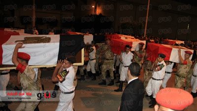 بالصور.. وصول جثامين شهداء رفح لمطار ألماظة