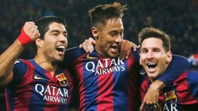 «ميسي ونيمار وسواريز» في هجوم برشلونة أمام أتليتكو مدريد