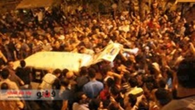 أهالي شبين الكوم يودعون شهيد رفح