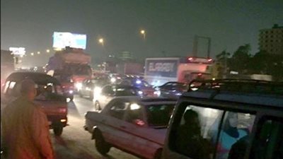 كثافات مرورية أعلى الطريق الدائرى وشبرا الخيمة