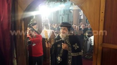 وصول البابا تواضروس لكنيسة مارجرجس في الإسكندرية