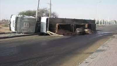 مصرع سائق في انقلاب سيارة نقل بطريق «القاهرة -إسكندرية» الصحراوي