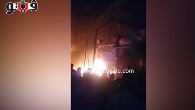 بالفيديو.. لحظة اندلاع حريق هائل بدار مناسبات في الشرقية