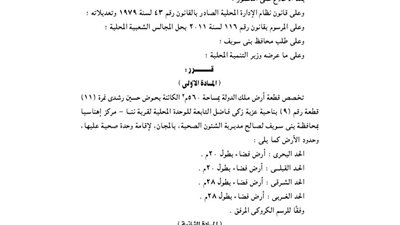 تخصيص 560 م بعزبة ذكي فاضل ببني سويف لإقامة وحدة صحية