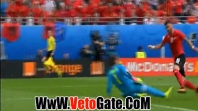 بالفيديو.. حارس سويسرا ينقذ مرمى فريقه أمام ألبانيا