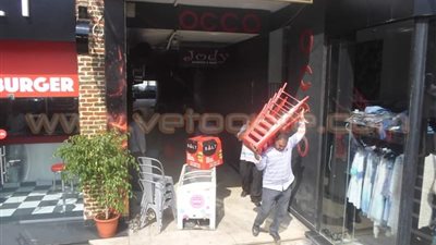 رفع إشغالات كافيه شهير بمصر الجديدة