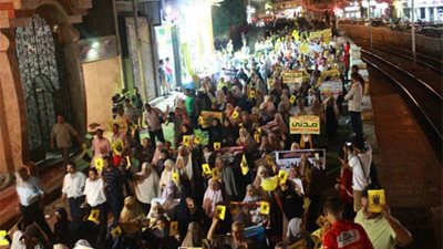 مسيرة للإرهابية بمنطقة السيوف بالإسكندرية