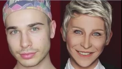 بالفيديو.. مليون مشاهدة لشاب يحول نفسه لمشاهير باستخدام المكياج