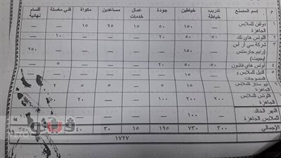 توفير 1727 فرصة عمل بمصانع الاستثمار في بورسعيد