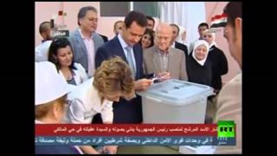 بالفيديو... الأسد يدلي بصوته في الانتخابات الرئاسية