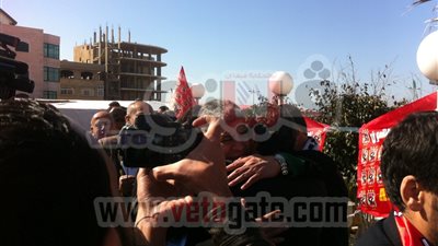 بالصور.. احتفال رابطتى الأهلى والزمالك بفلسطين برياضيى الوفد المصرى