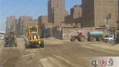 بالصور.. تمهيد محاور مرورية بديلة في حي شرق شبرا الخيمة