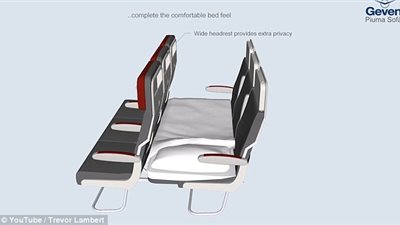 بالصور.. شركة إيطالية تبتكر مقعد طائرة يتحول إلى سرير