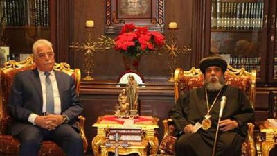 فودة يستقبل الأنبا أبولو اسقف جنوب سيناء ووفد من كاتدرائية السمائيين