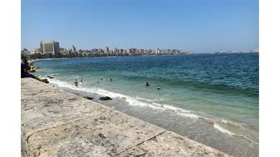 تسلل عدد من الشباب إلى مياه البحر رغم غلق الشواطئ بالإسكندرية | صور