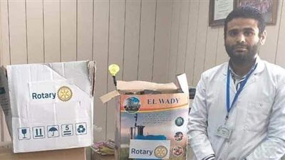 روتاري فاروس يتبرع بمستلزمات طبية لمستشفي الحميات