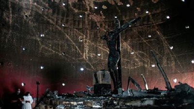 آثار إلقاء قنبلة على كنيسة شهيرة في نيكاراجوا | صور