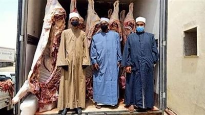 الأوقاف: نقل لحوم الأضاحي إلى مجازر البساتين لبدء مرحلة التشفية | صور