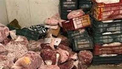 ضبط صاحب ثلاجة بحوزته 2.6 طن لحوم وكبدة فاسدة فى كرداسة